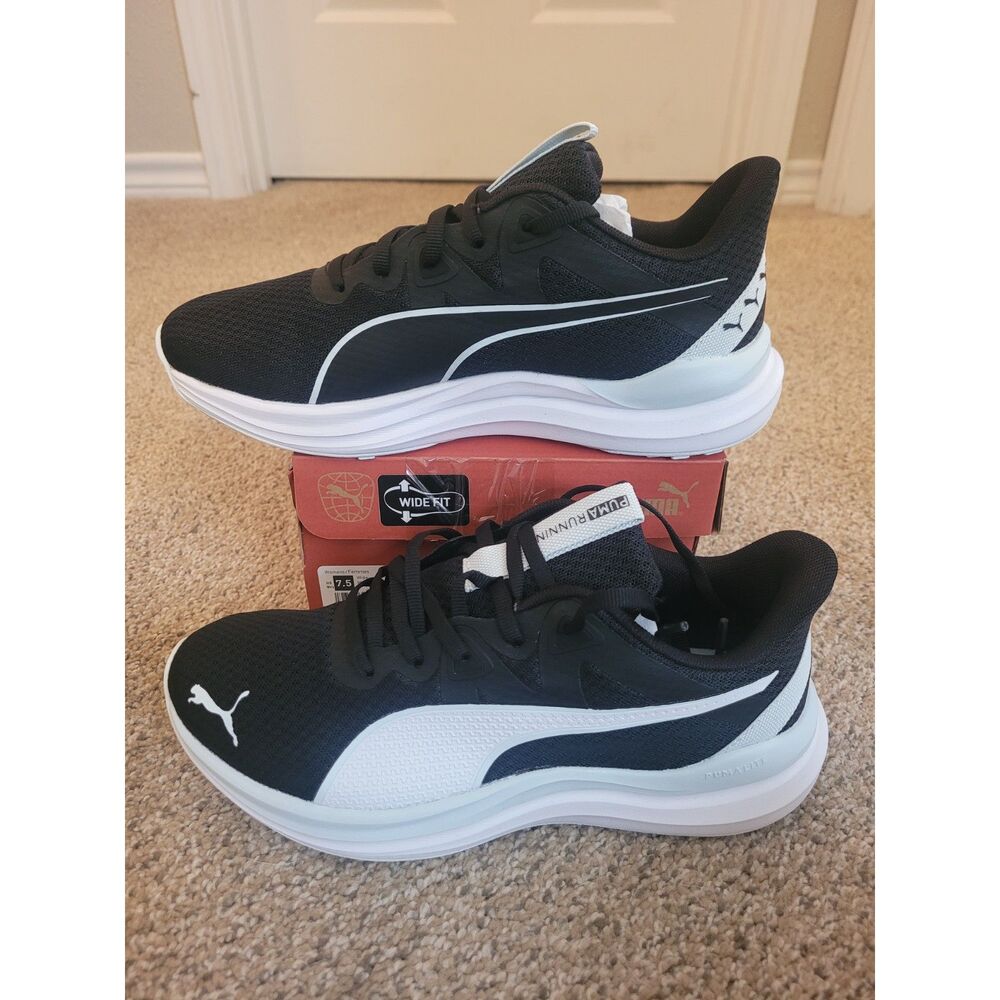 Puma Reflect Lite Wide Women's Size 7.5 Black Dewdrop Running Shoes NIB